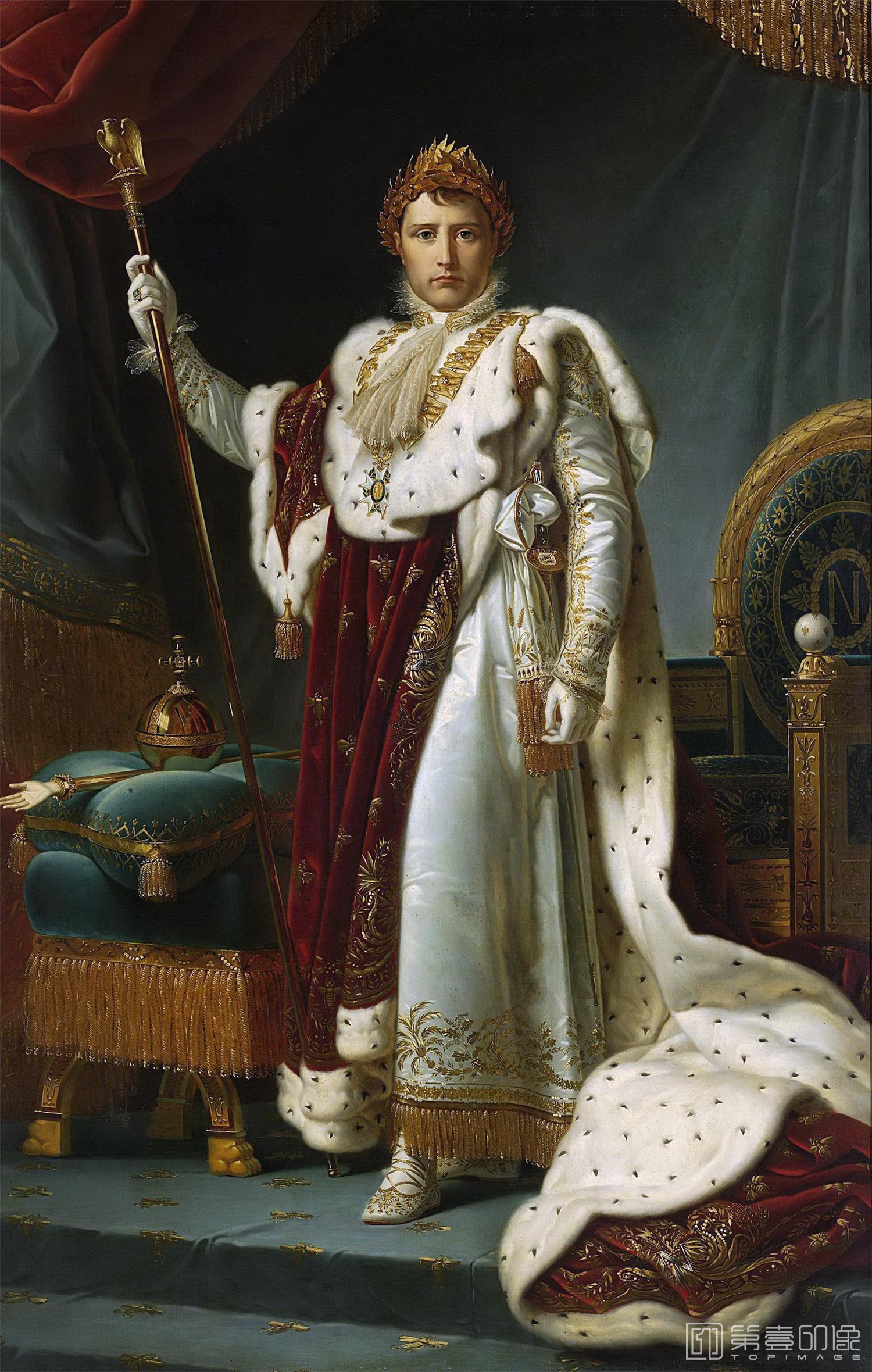 油画-荷兰阿姆斯特丹国家美术馆-Gérard François Pascal Simon (Baron) Keizer Napoleon I in kroningsgewaad 2 december 1804-0538